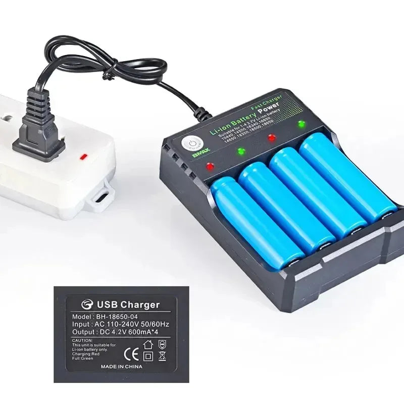 1-5Pcs 18650 Battery Charger Black 1 2 4 Slots AC 110V 220V Dual For 18650 Charging 3.7V Rechargeable Lithium Battery Charger Oasis Select