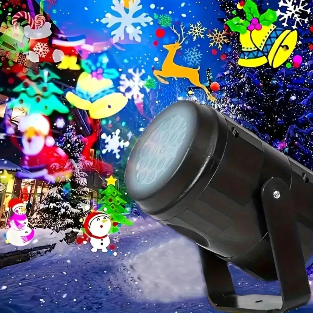 USB Powered Christmas Snowflake Projector Fairy Lamp with Holiday Patterns Rotating Spotlight for Home Decor Halloween Xmas Gift Oasis Select Christmas