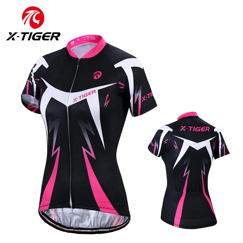 X-TIGER Women's Cycling Jersey Summer Breathable Quick-drying Bicycle Shirt MTB Mountain Road Cycling Clothing Oasis Select