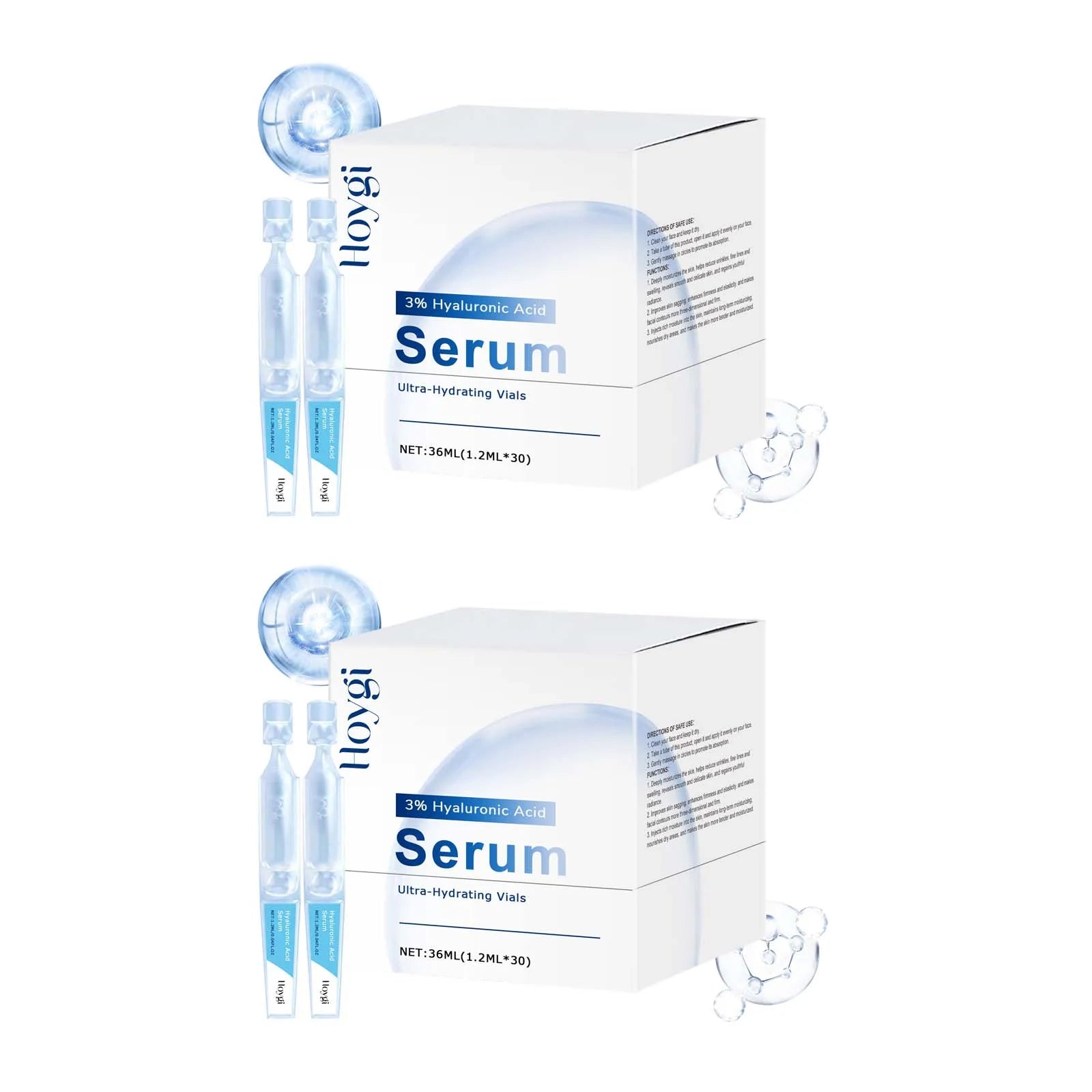 Hoygi Hyaluronic Acid Face Serum – Hydrating & Firming 36ml Hyaluronic Acid Serum Oasis Select 2 x 36ml Boxed