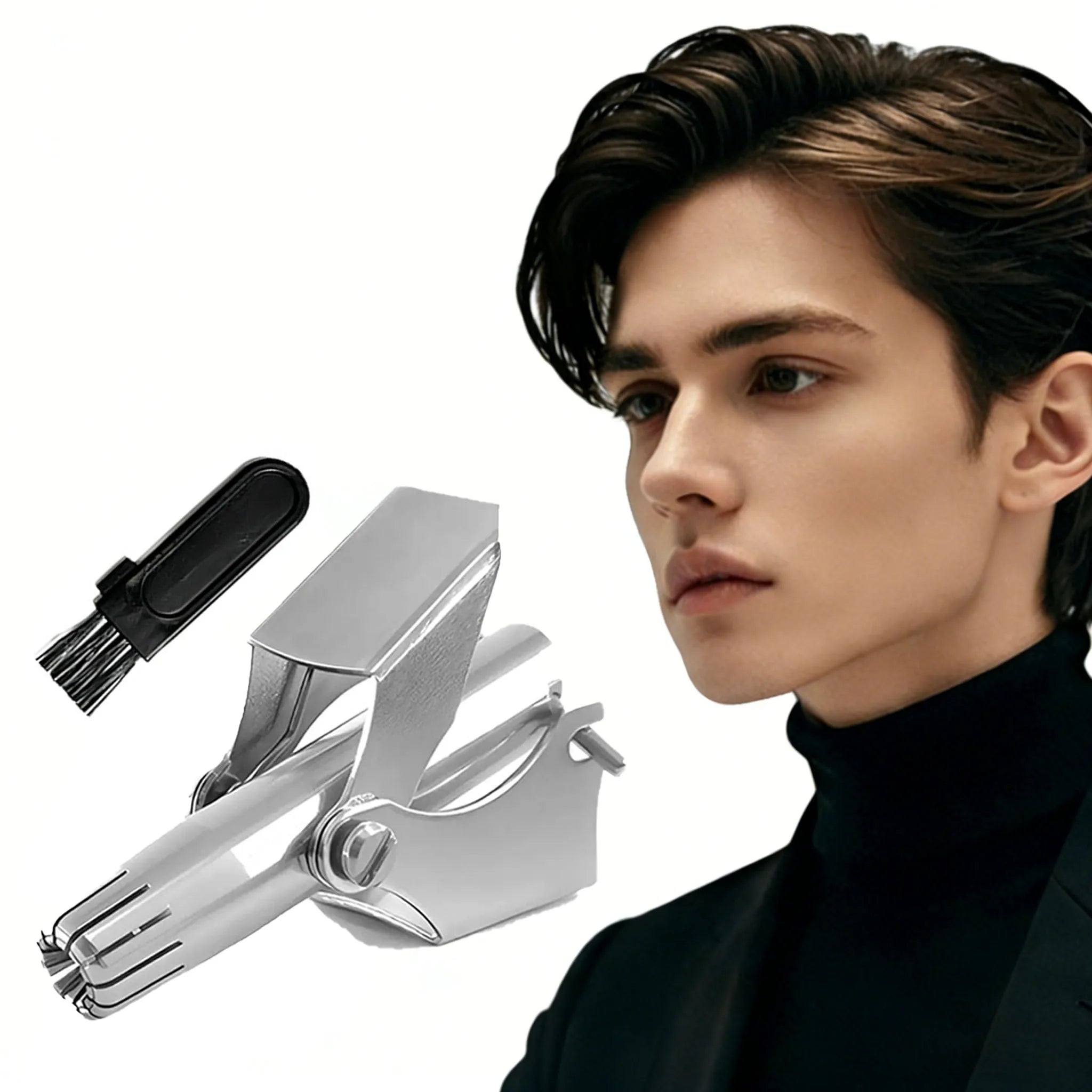 Portable Stainless Steel Nose Hair Trimmer For Men/Women Manual And Washable Ear And Nose Hair Remover Shaver With Precisio Oasis Select