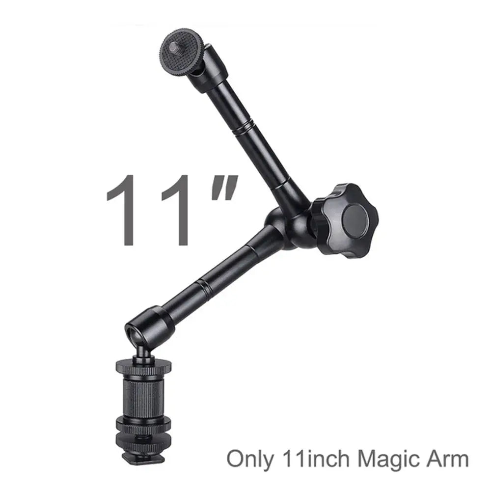 11 Inch Metal Adjustable Articulating Magic Arm Super Clamp for Flash LCD Monitor LED Video Light SLR DSLR Camera Accessories Oasis Select 11in Magic Arm