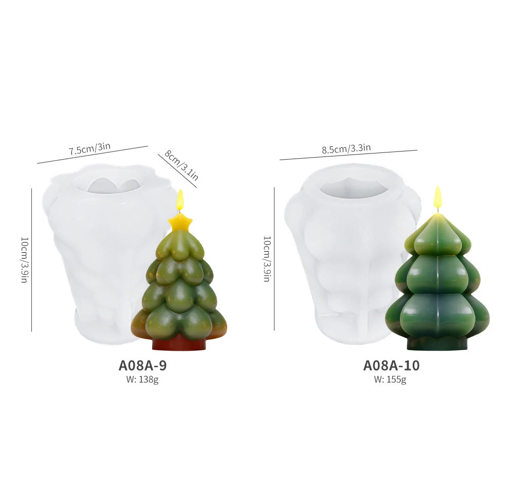 Star Christmas Tree Scented Candle Mold DIY Fragrance Plaster Christmas Decorative Ornament Silicone Mold Oasis Select