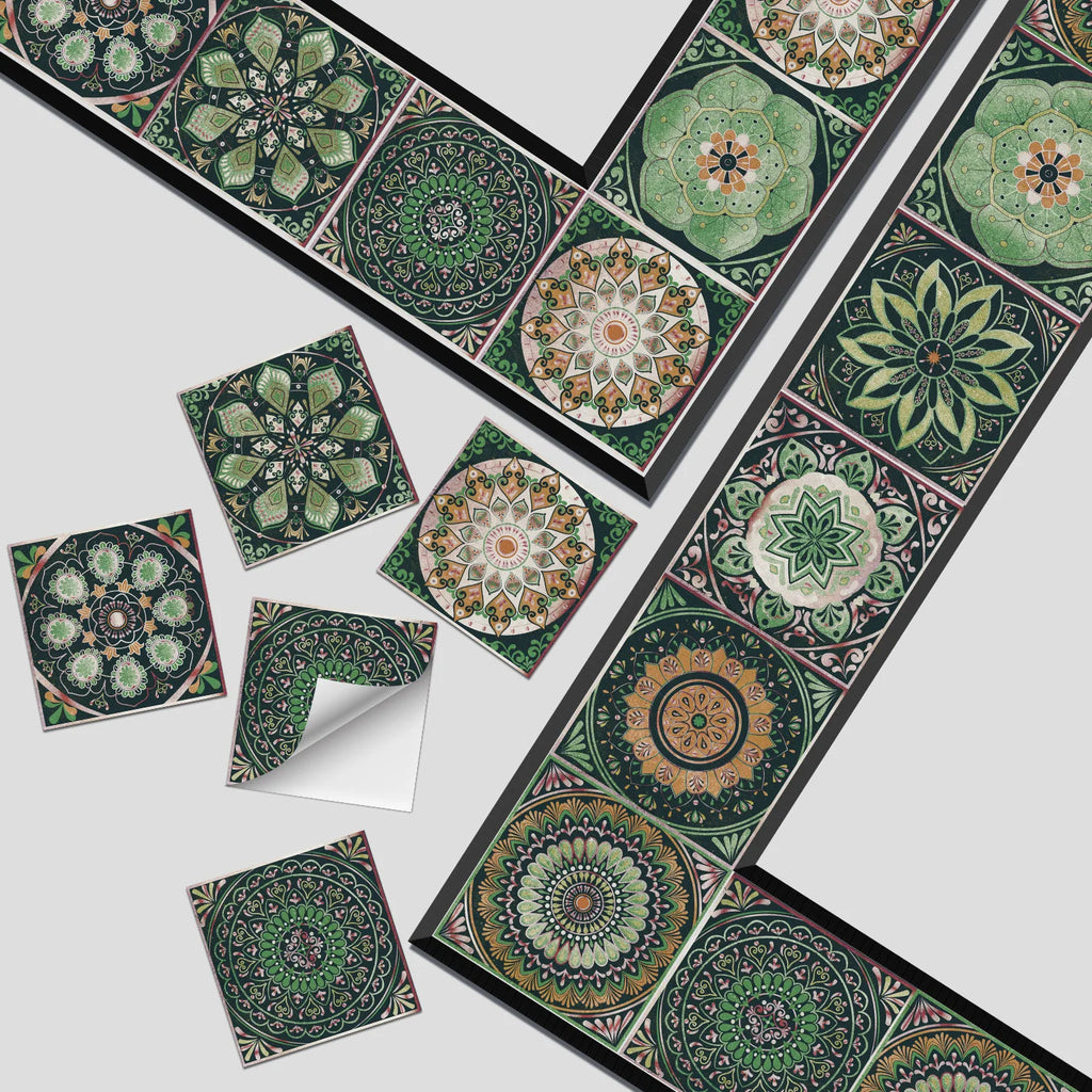 Mandala Tile Self-adhesive Wall Paste Waterproof and Oil-proof Kitchen and Bathroom Wall Decorative Tile Paste Stickers Oasis Select