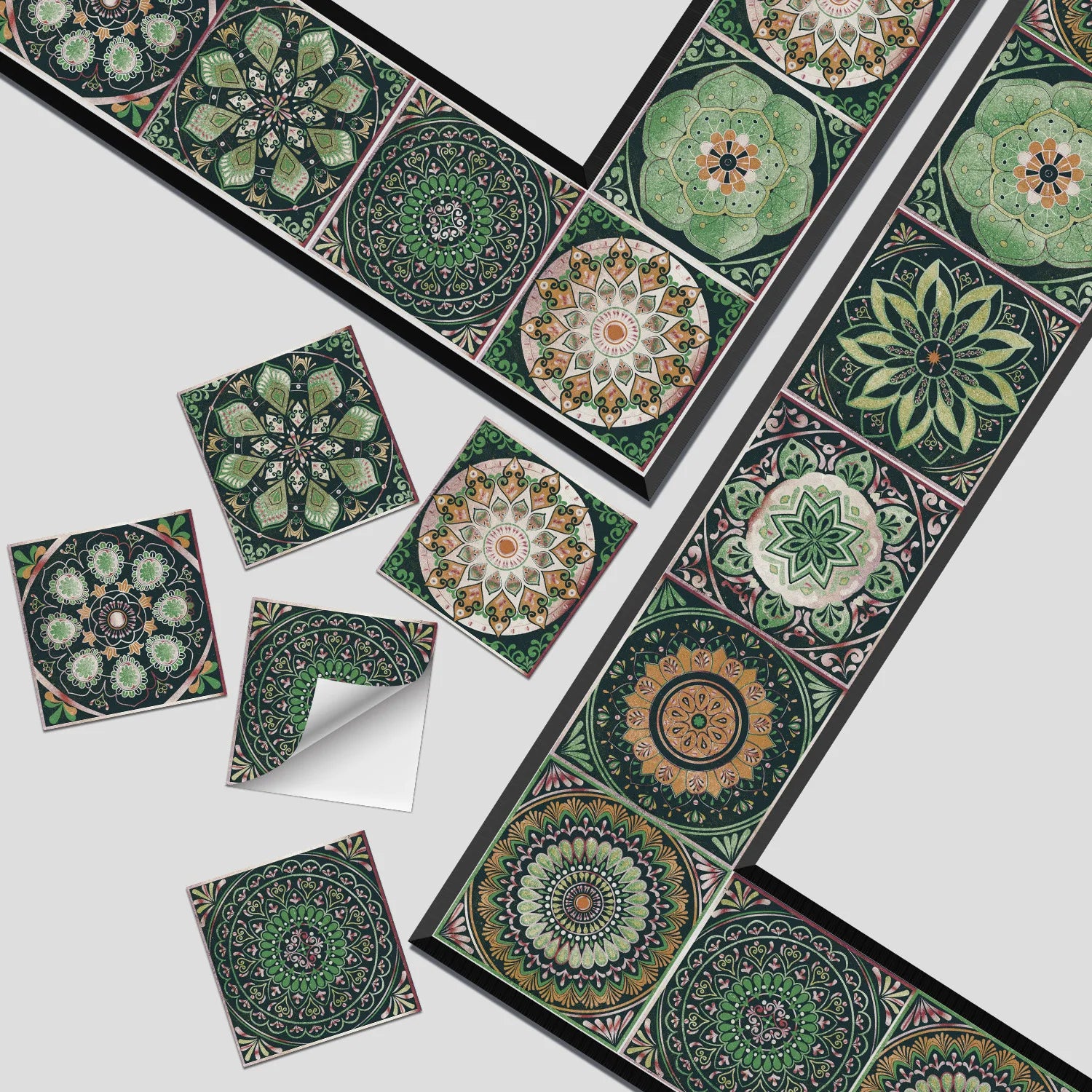 Mandala Tile Self-adhesive Wall Paste Waterproof and Oil-proof Kitchen and Bathroom Wall Decorative Tile Paste Stickers Oasis Select