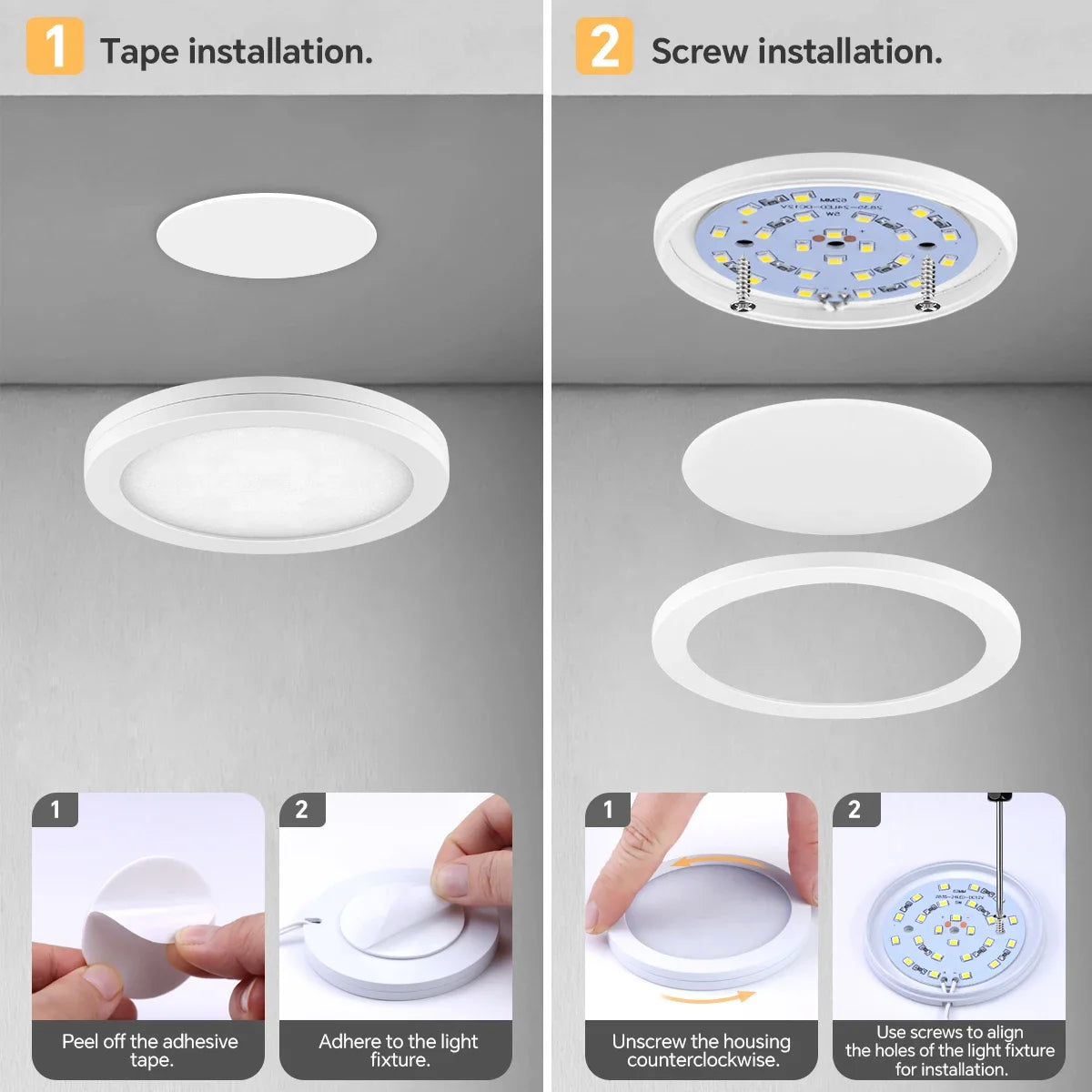 1-10pcs Ceiling Panel Lights with Dimmable Touch Sensor Swtich,5W Puck Light For Cabinet Study Desk Storage Shelf Night Lighting Oasis Select