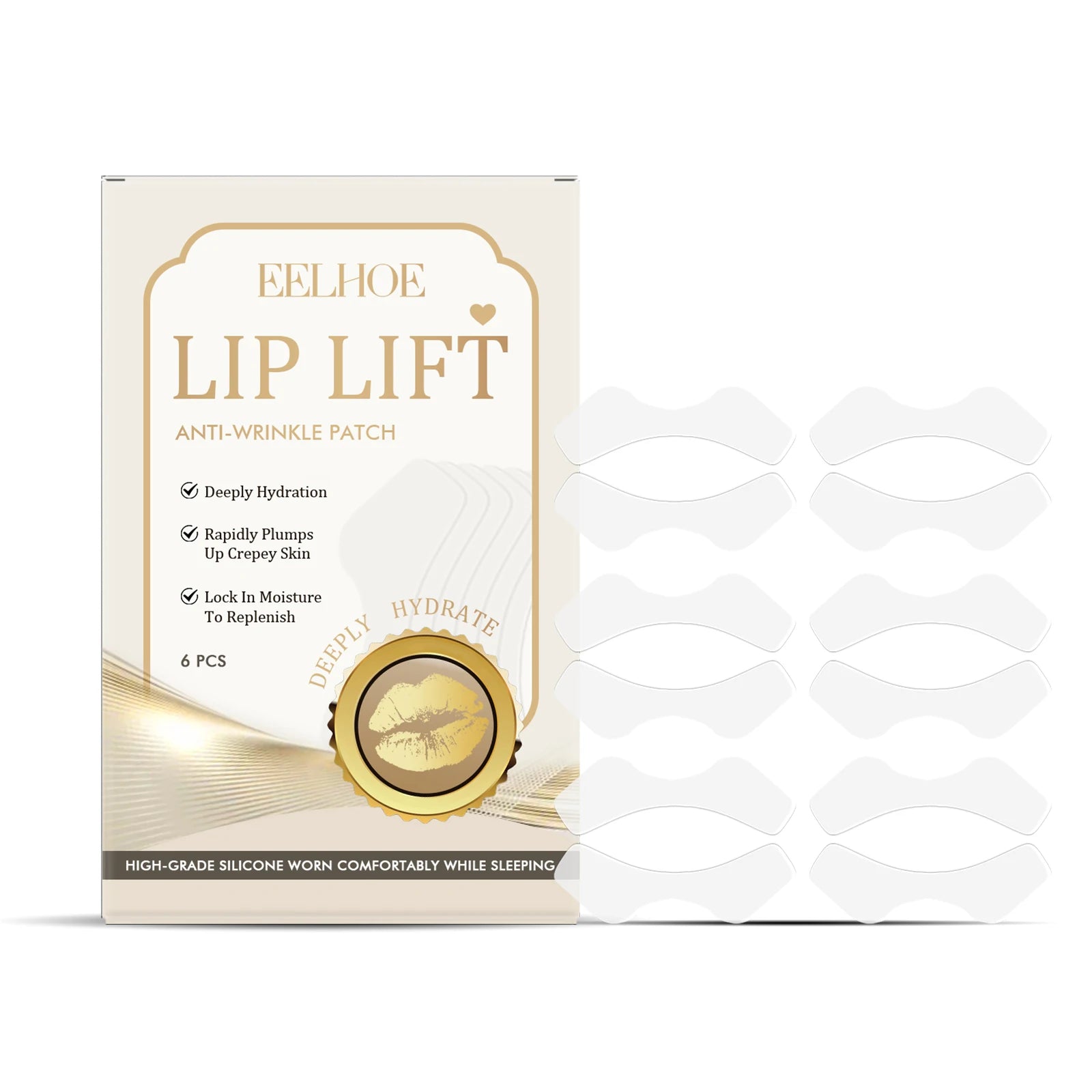 EELHOE Lip Care Patches – Fine Lines, Dryness & Dead Skin Lip Care Patches Oasis Select 6pcs boxed