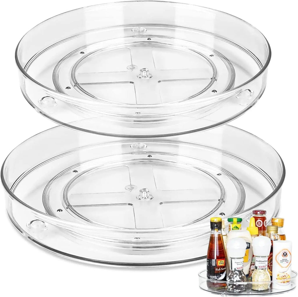 Lazy Susan Turntable Organiser,Turntable Fridge Organiser 23 cm 27 cm Spice Rack Rotatable for Kitchen Cabinet Refrigerator Oasis Select
