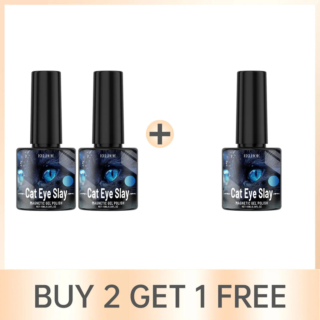 Eelhoe Cat Eye Magnetic Gel Nail Polish – Black Blue 10ml Magnetic Gel Nail Polish Oasis Select 3 X 10ml boxed