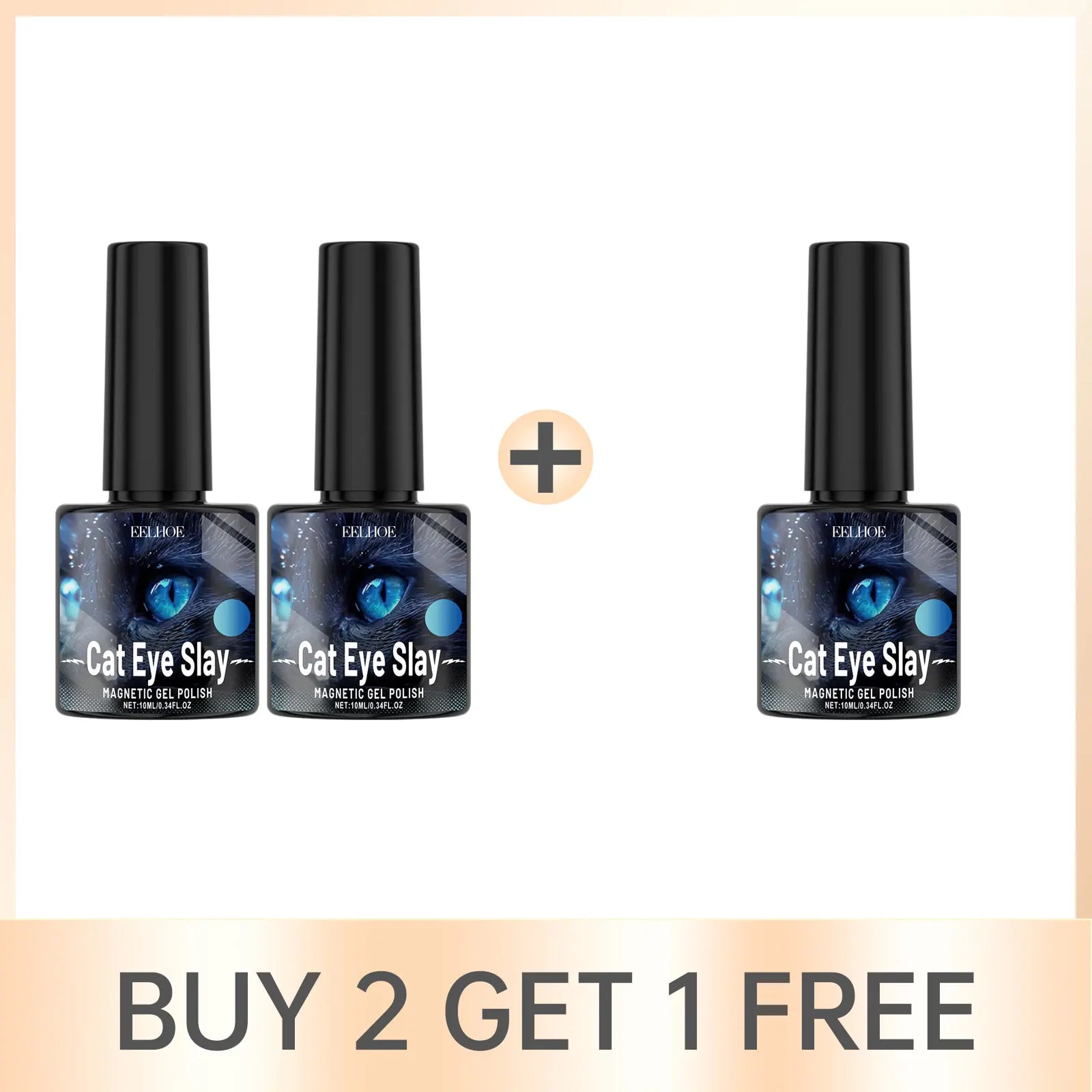 Eelhoe Cat Eye Magnetic Gel Nail Polish – Black Blue 10ml Magnetic Gel Nail Polish Oasis Select 3 X 10ml boxed