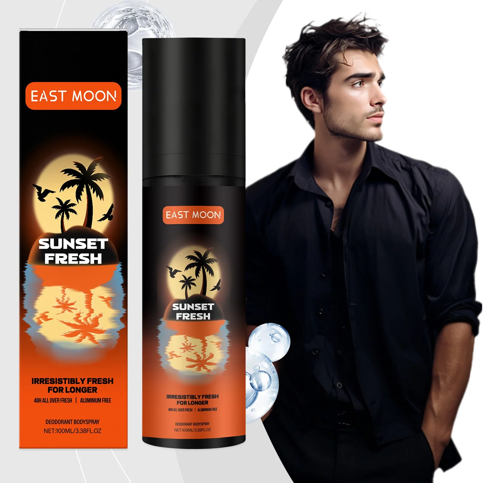 East Moon Fruity Men's Underarm Deodorant Body Spray 100ml Men's Deodorant Spray Oasis Select 100ml boxed