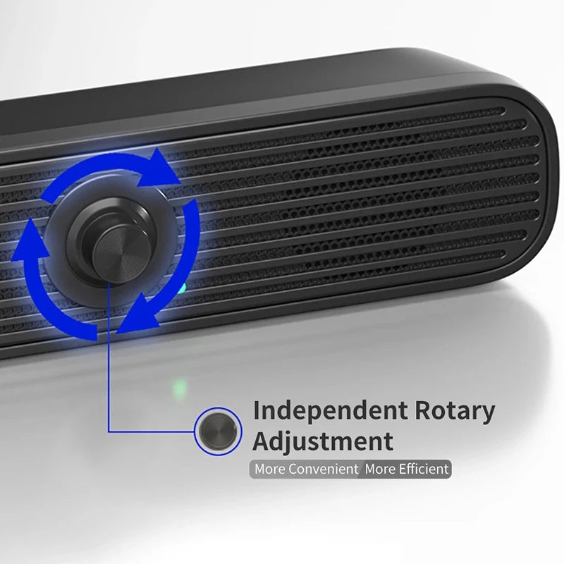 AyeBeau Wired Soundbar Speaker for PC TV Laptop | 2.0 USB Audio