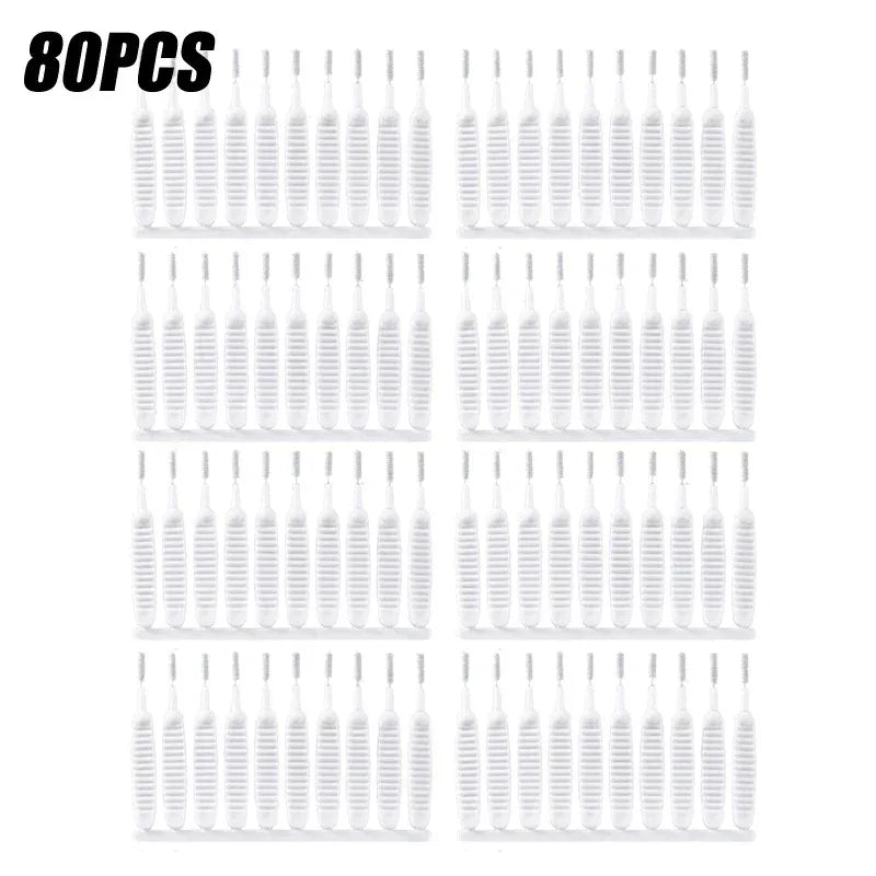 10-100PCS Shower Cleaning Brush Bathroom Micro Nylon Brush Nozzle Anti-blocking Cleaning Tools Bathroom Accessories Oasis Select 80PCS