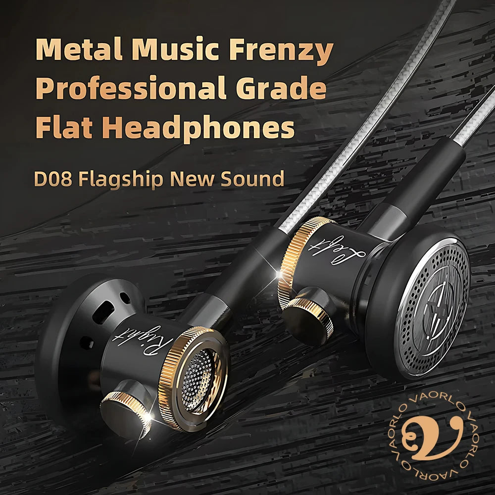 D08 Metal HIFI Heavy Bass Headset 3.5MM/Type-C Digital Chip With Mic In-Ear Wired Headphones Music Sports For Samsung Android Oasis Select