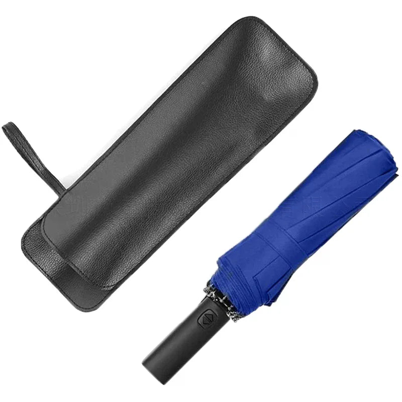 Black PU Leather Umbrella Cover Case Portable Waterproof Umbrella Storage Pocket Water Absorbent Umbrella Bag Ultrafine Oasis Select
