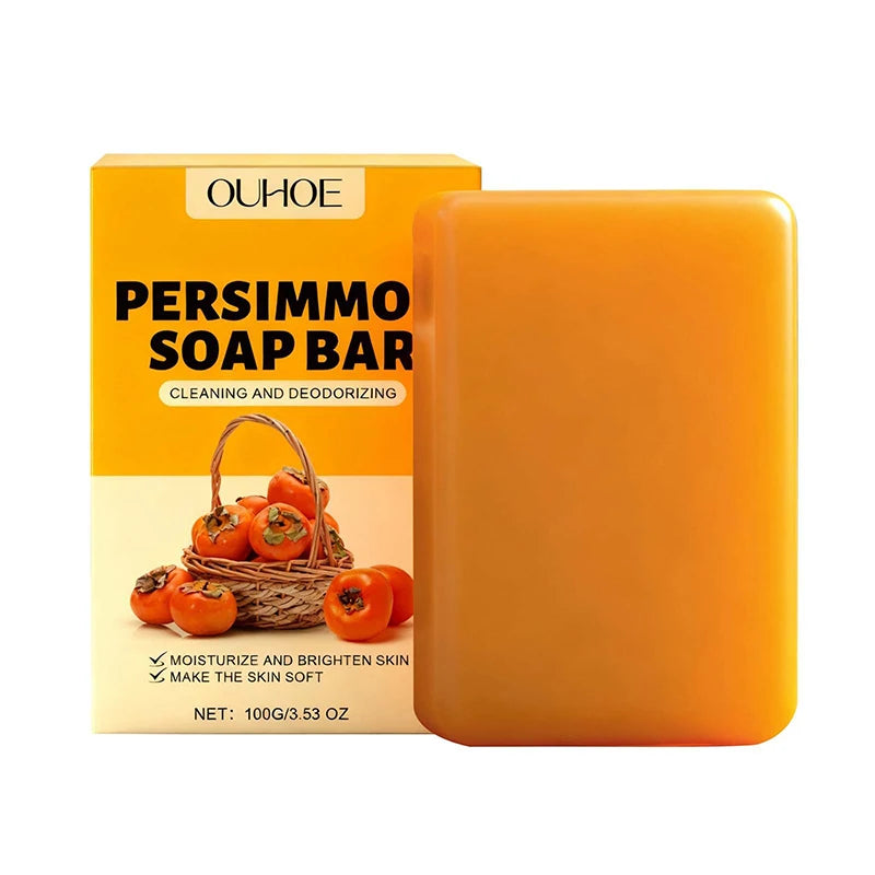 Persimmon Fruity Aroma Honey Bath Soap Bar,Reduce Mature Skin Elderly Odor,Face Body Gentle Cleansing Refreshing Moisturizing Oasis Select Persimmon soap 100g