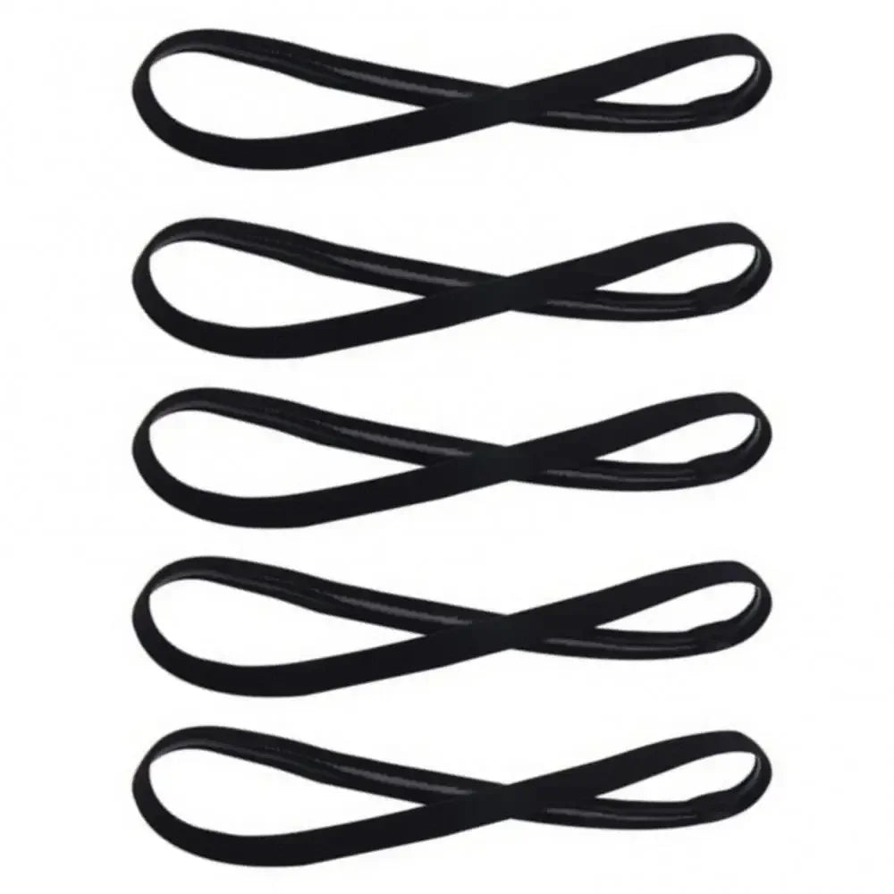 5Pcs Candy Color Women Men Yoga Hair Bands Sports Headband Girls Sport Anti-slip Elastic Rubber Sweatband Football Running Oasis Select Black