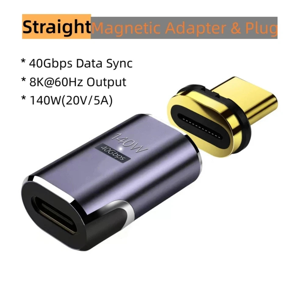 Magnetic USB-C Adapter | USB4 Thunderbolt 3, 140W, 40Gbps, 8K USB-C Magnetic Adapter Oasis Select Straight Adapter