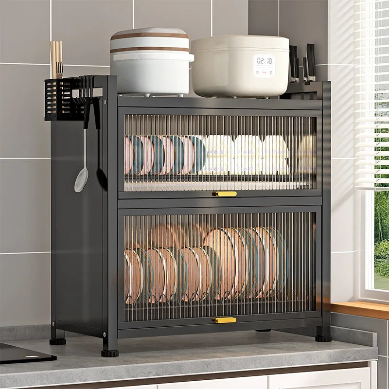 Kitchen cupboard storage box with door, dust-proof bowl rack, countertop, dish storage rack, chopsticks, dishes, drain rack Oasis Select