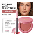 Lakerain Soft Mousse Blush & Brush – Velvety Matte Finish Mousse Blush Oasis Select 02 Happy