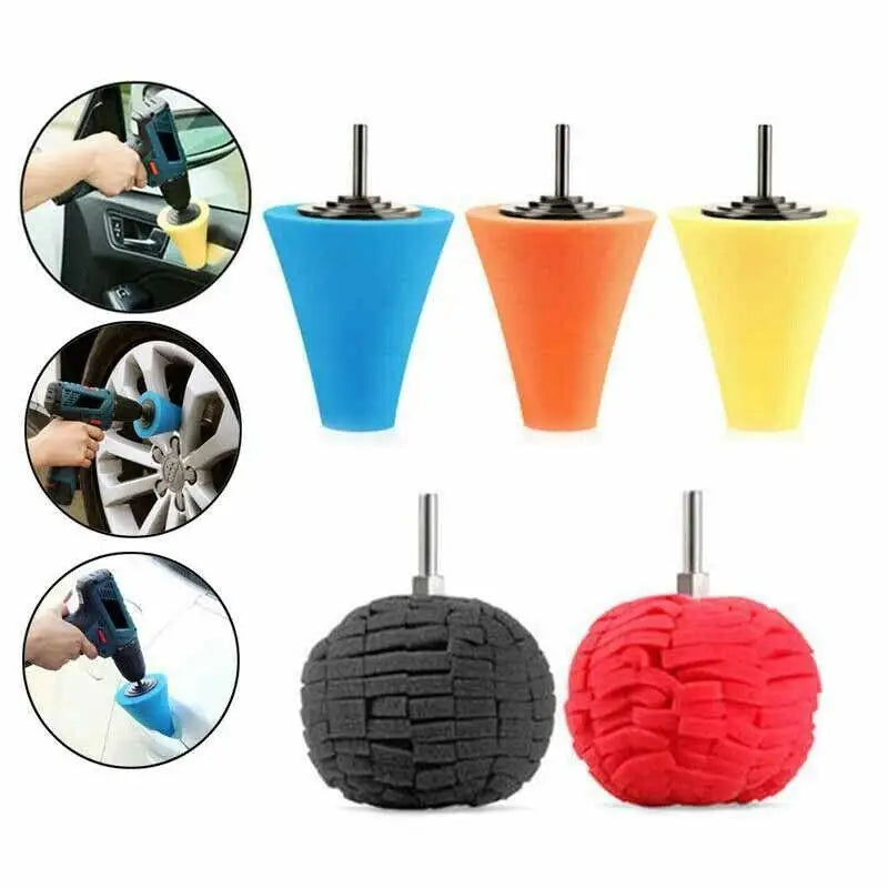 Automobile Hub Polishing Sponge with 2 Grinding Heads, Ideal for Metals, Plastic, Conical Shaped Wheels Oasis Select