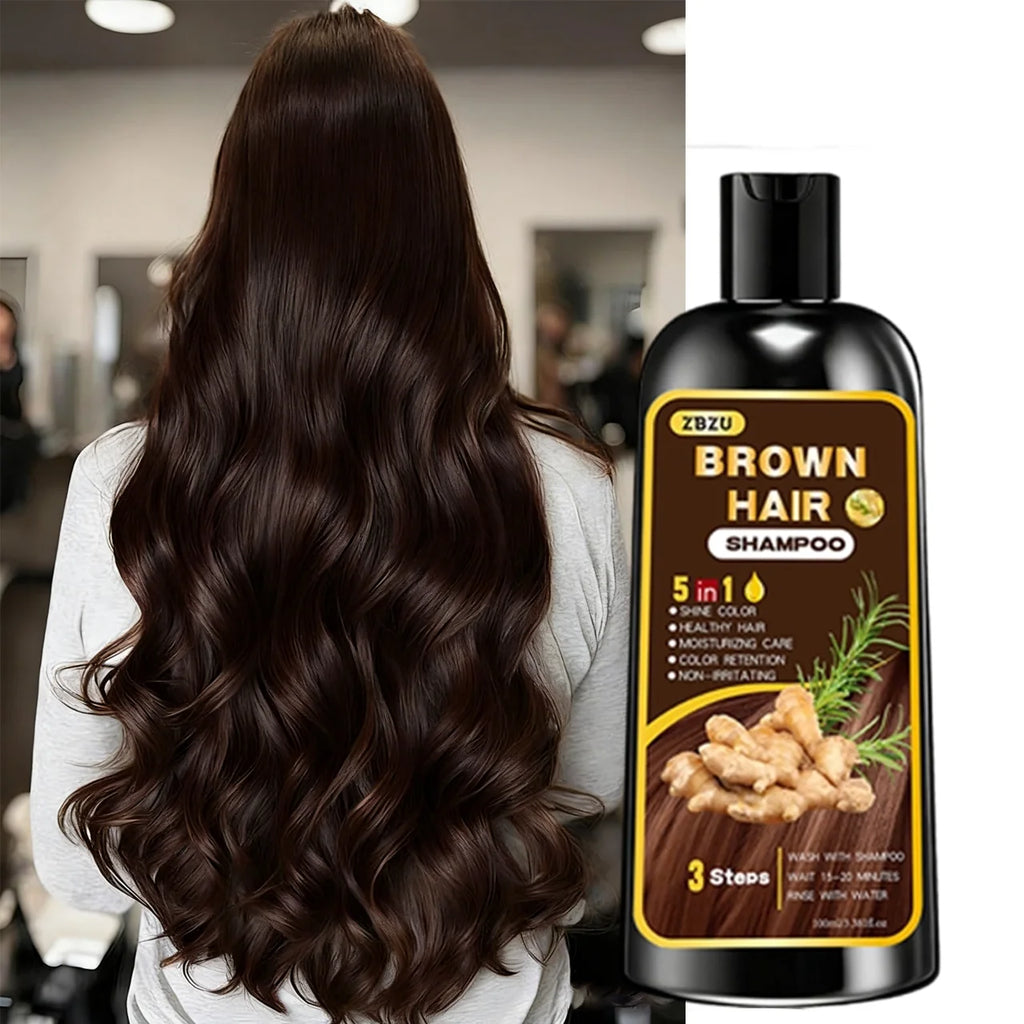 New hair dye shampoo 5-in-1, containing ginger and biotin. Long-lasting color retention and coverage of gray hair. Long-lasting Oasis Select Dark brown