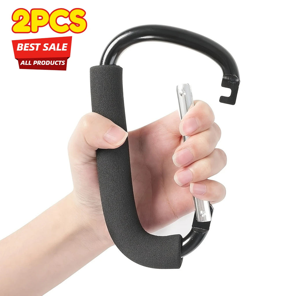 2pcs Baby Stroller Hook Stroller Dedicated Hook, Storage Bag Hook For Backpack Car, Universal Stroller Hook Hanging Shopping Bag Oasis Select