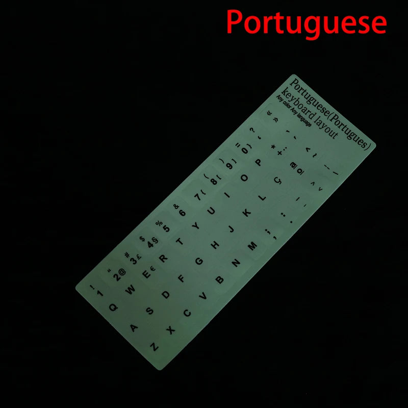 Luminous Keyboard Film Spanish,Russian,Arabic,French,English Etc Language Fluorescent Keyboard Letter Protective Stickers Oasis Select I