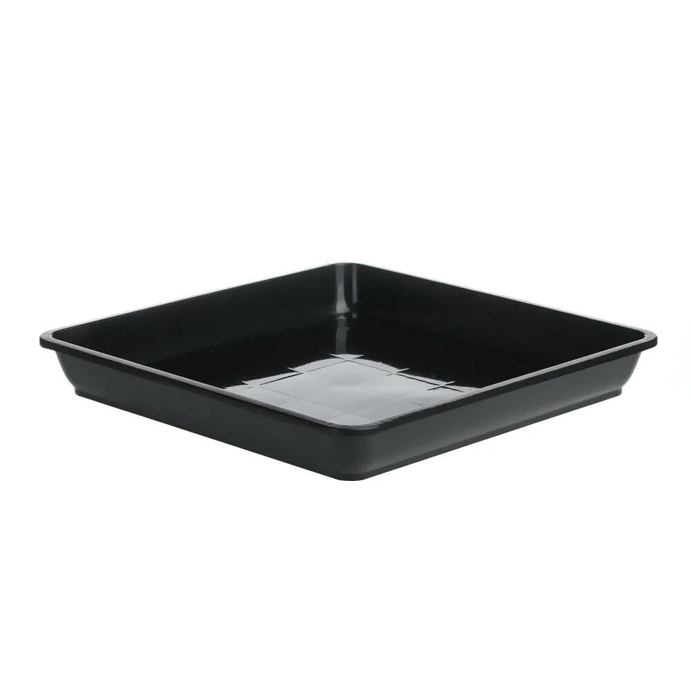 PP Plastic Flower Pot Drip Tray | Indoor Plant Saucer 6 Sizes Plant Drip Tray Oasis Select black-12 x 12cm