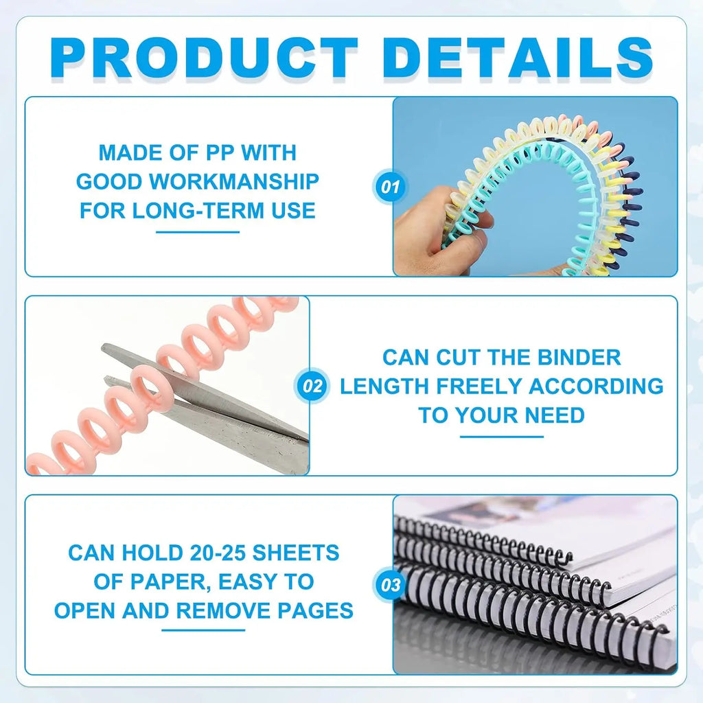 5 PCS Plastic Comb Binding Spine 30 Ring Colorful Book Binder Office School Stationery Supplies Report Document Binding Comb Oasis Select
