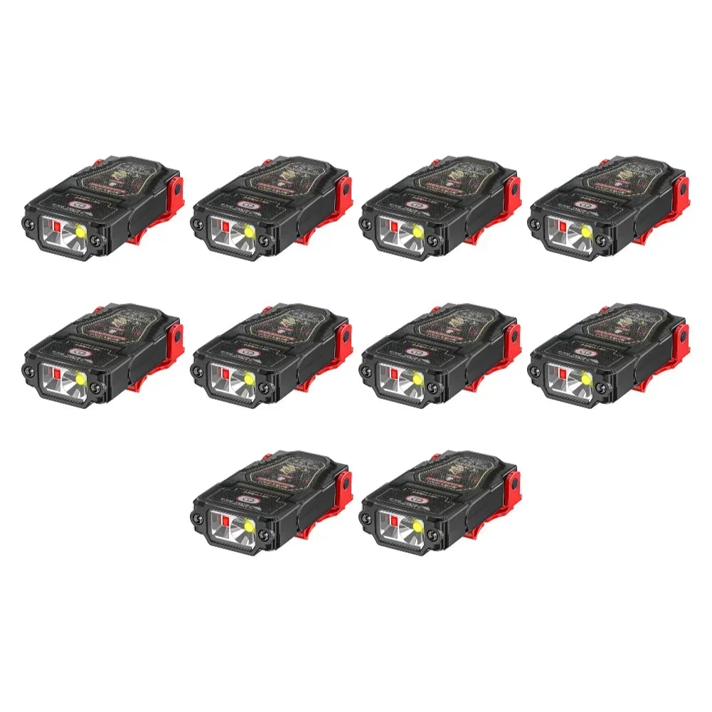 1-10PCS Mini Sensor LED Headlamp Hat Cap Clip Lights Rechargeable Head Torch Waterproof Headlight Flashlight for Camping Fishing Oasis Select XHK12 10pcs