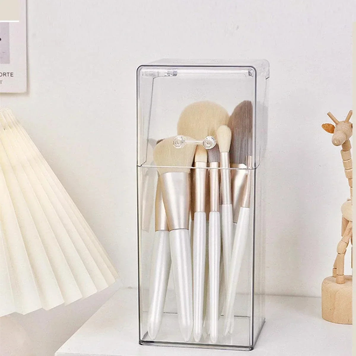 1/2Pcs Makeup Brush Storage Box Simple And Transparent Multifunctional Makeup Brush Storage Rack Simple Durable And Practical Oasis Select