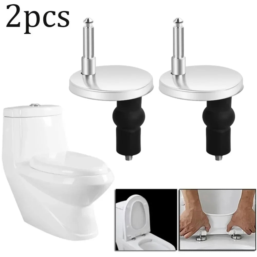 Toilet Cover Hinge Kit Parts Replacement Steel + Rubber 47mm/55mm Convenient Design Easy Installation Brand New Oasis Select
