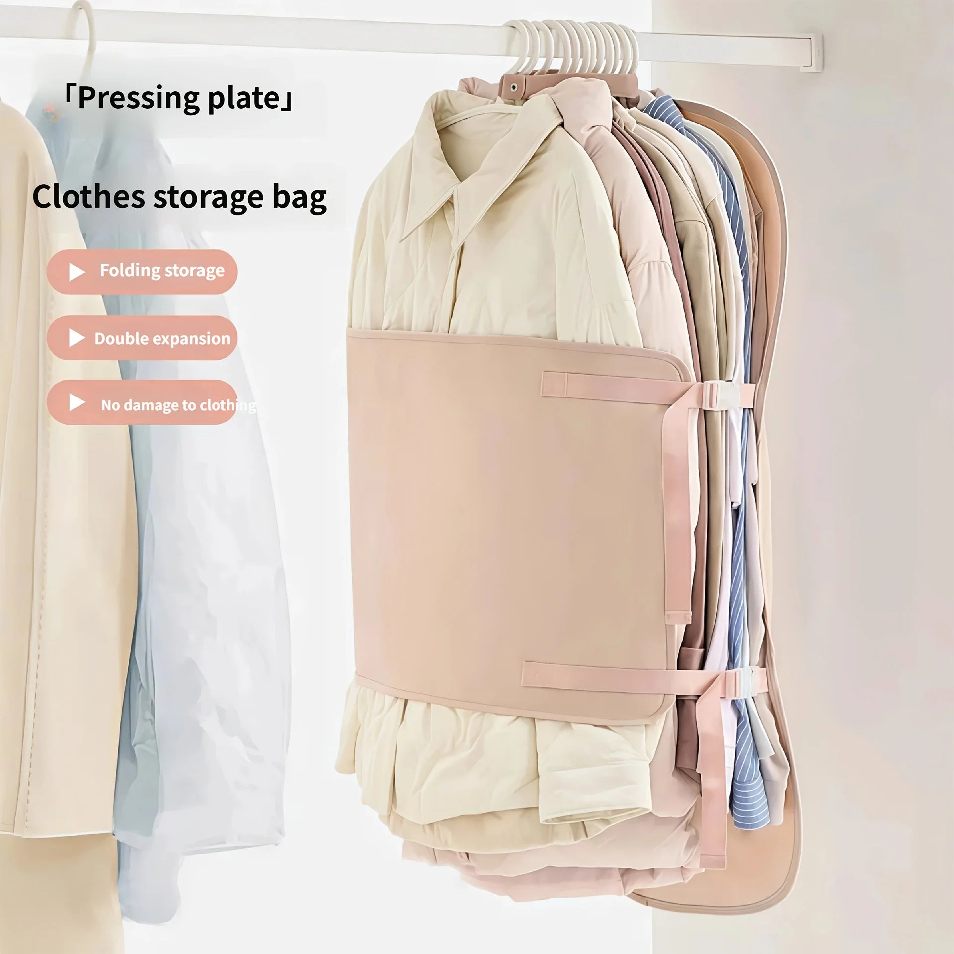 Clothing Compression Storage Board, Clothing Dust Cover, Wardrobe Storage Artifact, Foldable Fabric Down Jacket Storage Bag Oasis Select