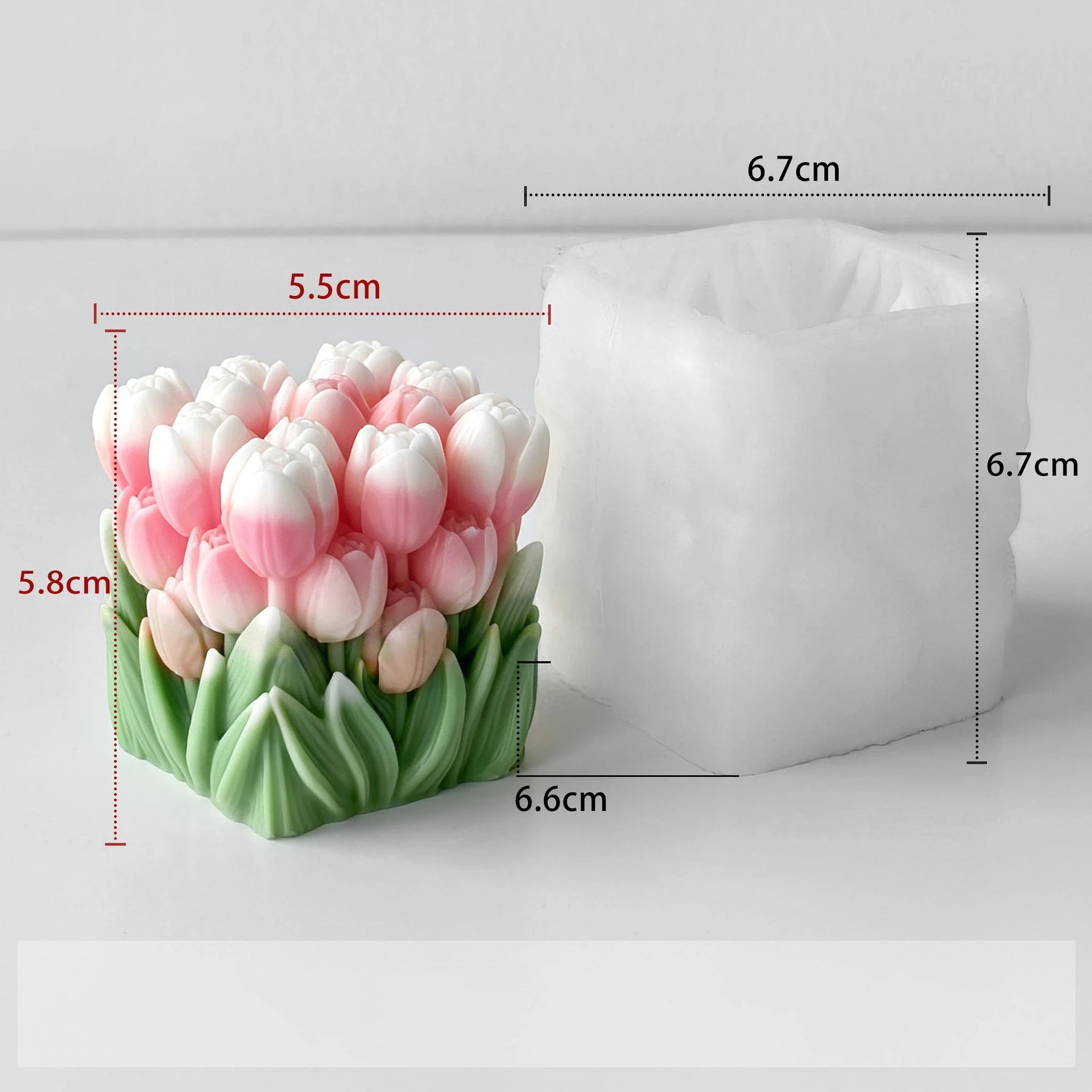 3D Tulip Flower Silicone Mold Tulip Bouquet Candle Mold for DIY Aromatherapy Candle, Soap, Resin, Plaster, Home Decor Oasis Select J-5621