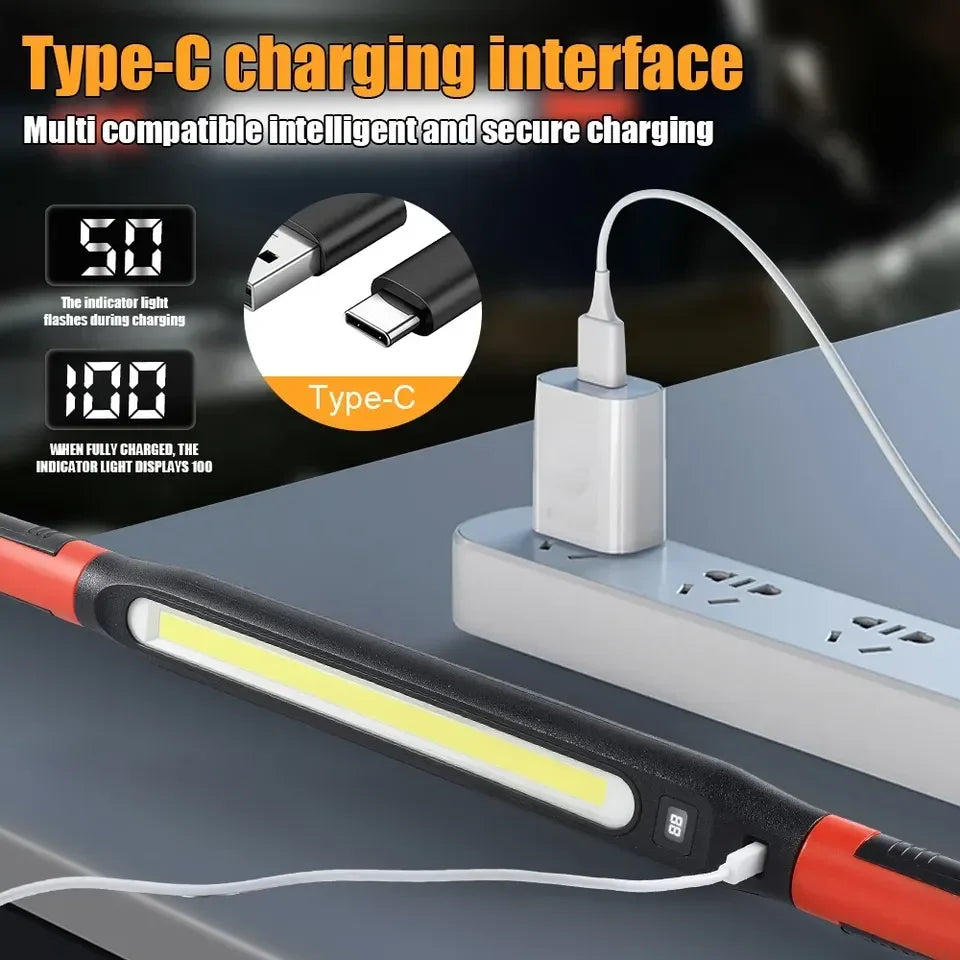 Super Bright Magnetic Work Light Built-in 2000mAh Rechargeable Battery Underhood Work Lamp Bar For Car Repair Outdoor lighting Oasis Select