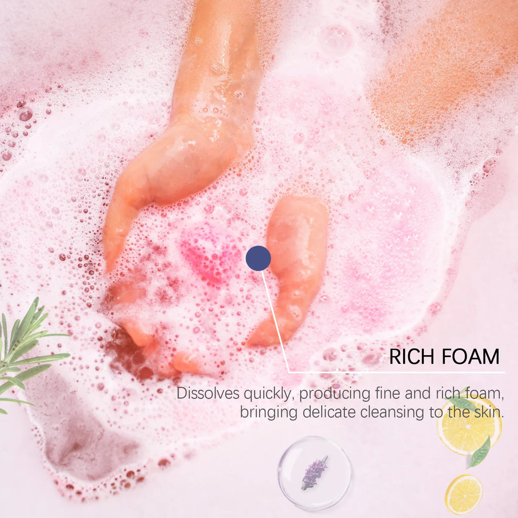 Bath Bombs Set Rose Dragon Fruit Extract Aromatherapy Spa Relaxing Moisturizing Long Lasting Fragrance Skin Cleansing Gift Oasis Select