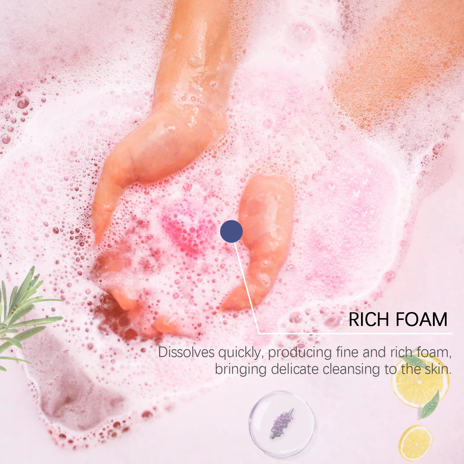 Bath Bombs Set Rose Dragon Fruit Extract Aromatherapy Spa Relaxing Moisturizing Long Lasting Fragrance Skin Cleansing Gift Oasis Select