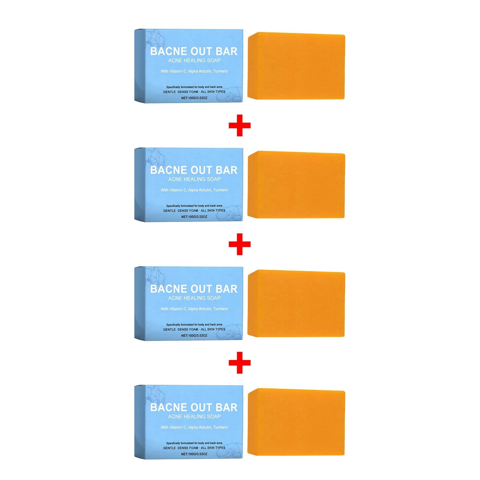 Vitamin C Cleansing Soap with Turmeric Moisturizing & Softening Oil Control Brightens Skin Moisturizing Cleansing Essential Soap Oasis Select 4 X 100g boxed