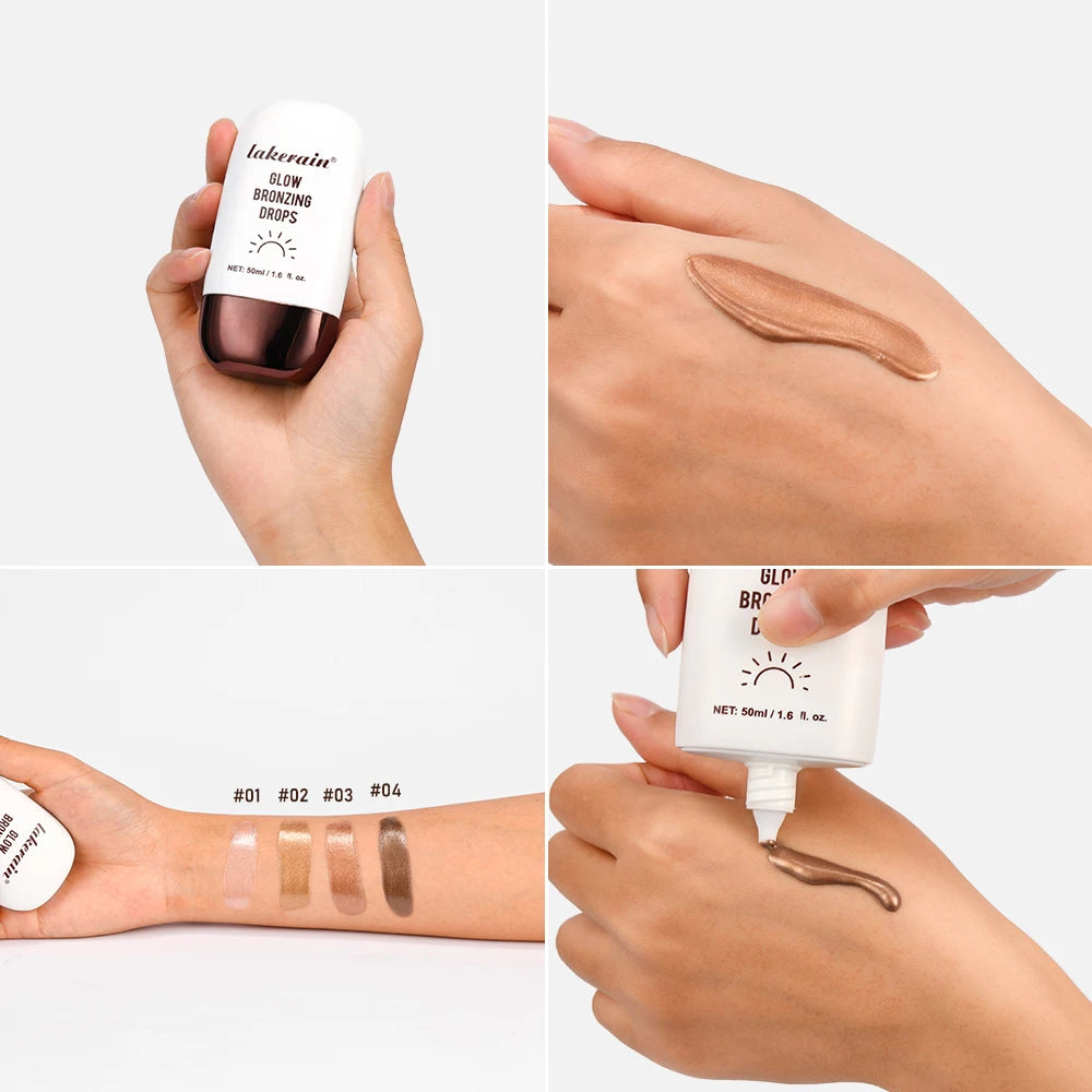 Illuminating Bronzing Drops Lightweight Non-greasy Liquid Bronzer Serum Cream Sun-kissed Glow Radiant Finish Makeup 50ml Oasis Select