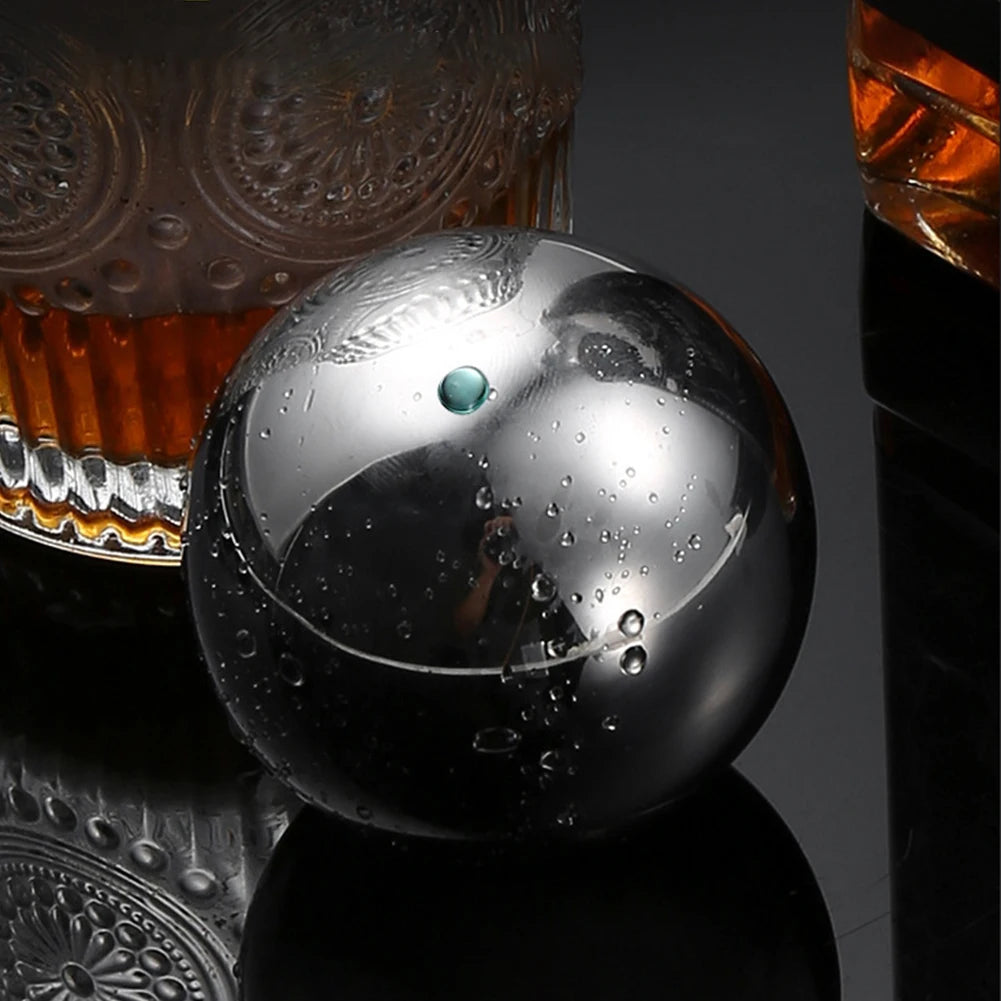 38mm Stainless Steel Reusable Ice Balls – No-Dilution Drink Chillers Reusable Ice Balls Oasis Select