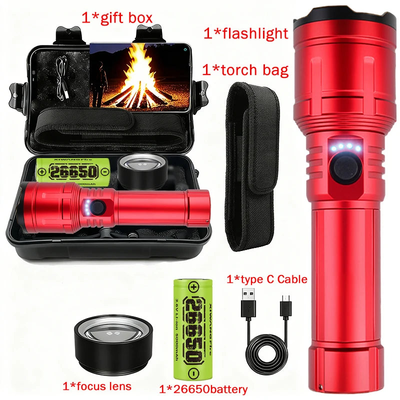 ZHIYU 3-in-1 Rechargeable Flashlight, Lighter & Power Bank 1200LM