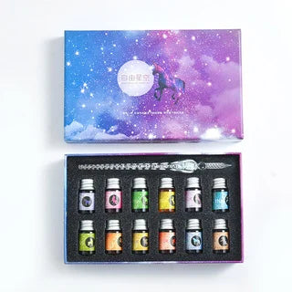 Starry Sky Glass Pen Set Signature Pen Crystal Student Dip Pen Glass Dip Pen Stationery Gift Pen Oasis Select 16