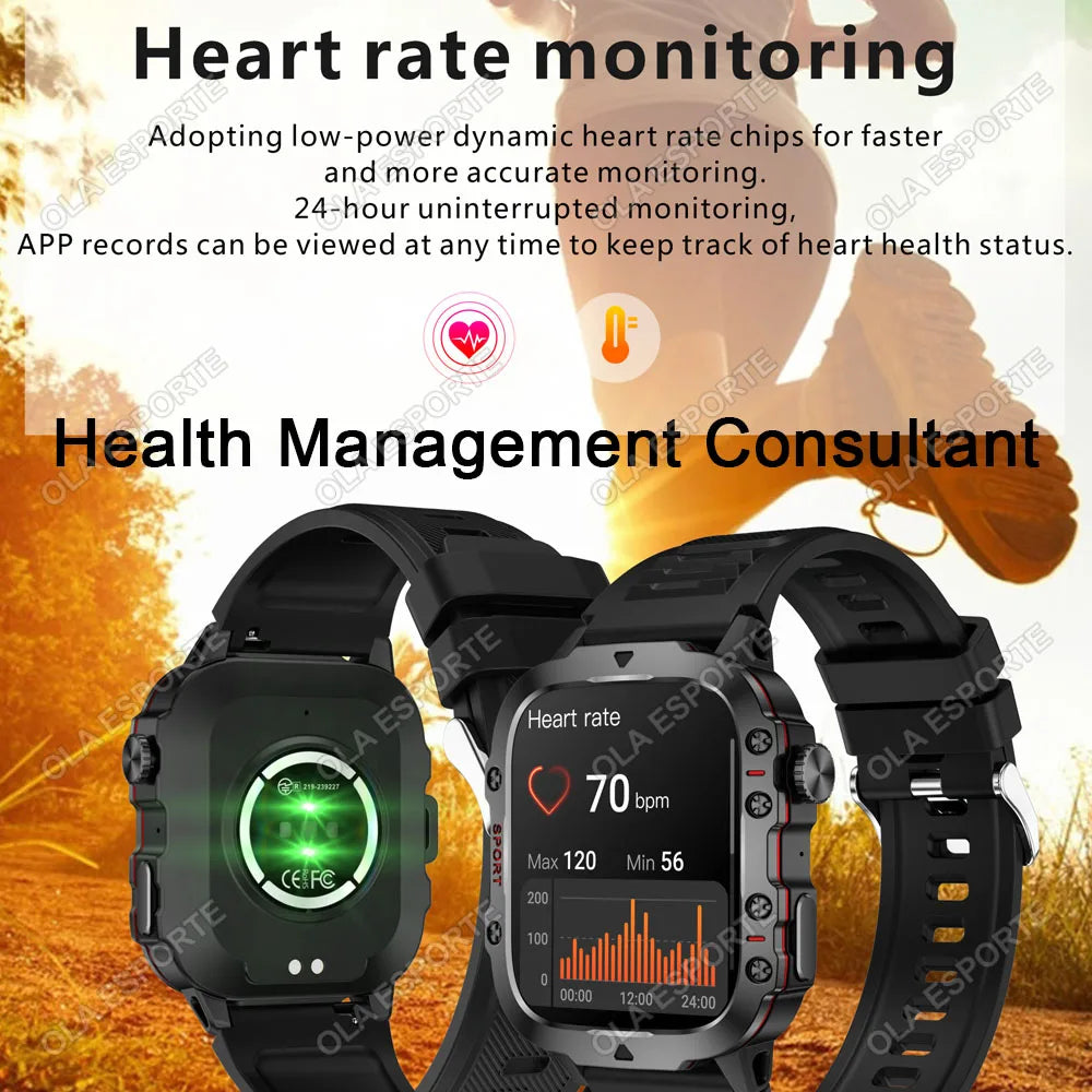 Military Smart Watch Men 1.81" BT Calling GPS Fitness Tracker