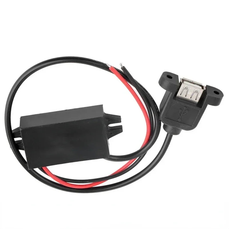 12V 24V 36V 48V 60V 72V Buck to 5V 3A USB Step Down Power Converter Car Auto Phone Motorcycle Charger Adapter 11V-90V Oasis Select USB with ear 11V-90V 5V 3A