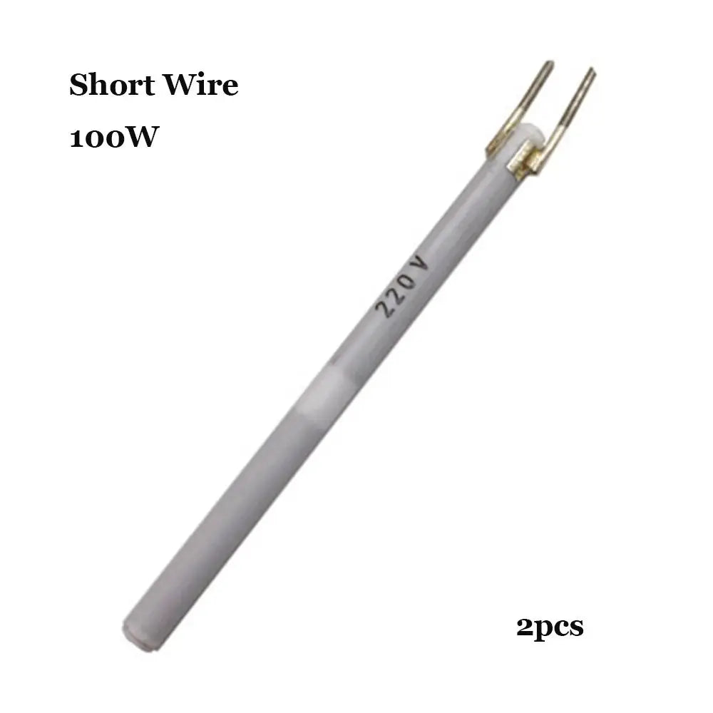 For 908 908S Solde Adjustable Temperature Electric Soldering Iron Heater 220V 60W/80W/100W Ceramic Internal Heating Element Oasis Select 2pcs-100W Short Wire