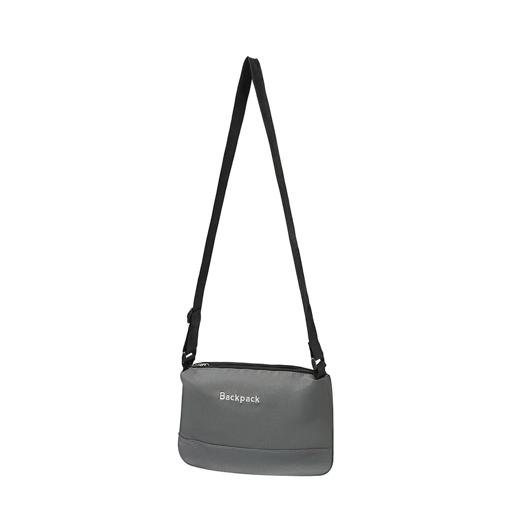 Unisex Waterproof Oxford Cloth Crossbody Bag Minimalist Letter Print Large Capacity Multi-Pocket Casual Sling Shoulder Bag Oasis Select grey