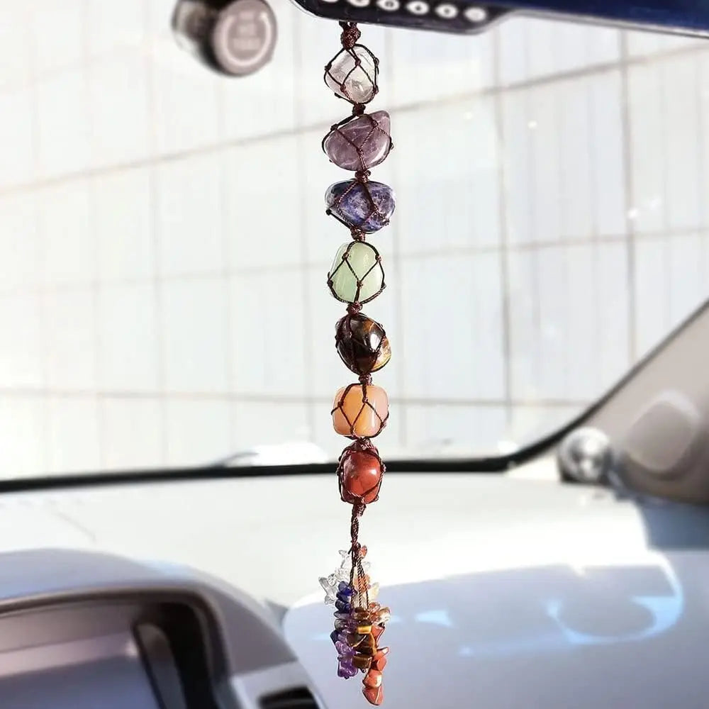 Handmade Healing Crystal Window Car Charm 7 Chakras Home Decoration Accessories Chakra Balancing Reiki Yoga Meditation Car Decor Oasis Select