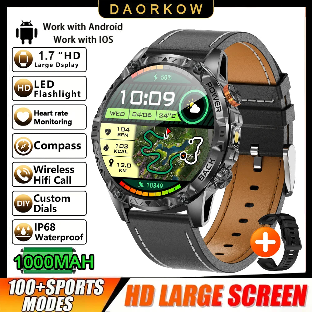 DAORKOW YK16 Smart Watch – 1000mAh, 100+ Sports & BT Calls