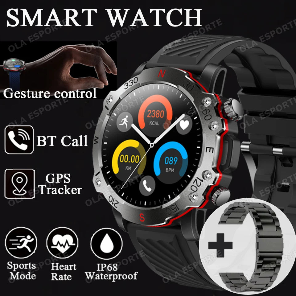 Ola Esporte Military GPS Smart Watch – 5ATM, HR & BT Calls